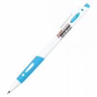 Ручка шариковая автоматическая BP-16 White, 0.35 мм , син.корпус, с гриппом, синие чернила (STAFF)