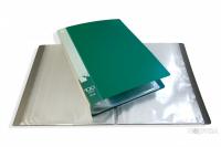 Папка с 100 файлами, толщина пластика 0,8 мм., цвет зеленый (БЮРОКРАТ)