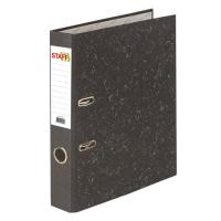 Папка-регистратор 50 мм. обложка картон, цвет черный мрамор (STAFF)