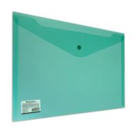 Папка-конверт с кнопкой, ф.А-4, зеленый, 180мкм. (BRAUBERG)