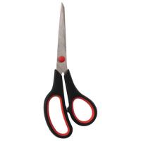 Ножницы с резиновыми вставками на ручках, 19,5 см., черно-красные (STAFF)
