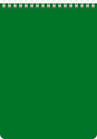Блокнот ф.А-5, 60 л., клетка, на гребне, обложка мел.картон, зеленый (HATBER)