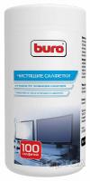 Чистящие салфетки в тубе для ЖК мониторов , 100 штук (BURO)