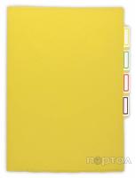 Папка-уголок А4, 3 уровня, желтый,150 мкм/секция (БЮРОКРАТ)
