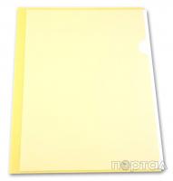 Папка-уголок желтая, прозрачная, 100мкм (БЮРОКРАТ)