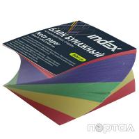 Блок бумажный цветной, спираль, 8*8*4см, офсет 80г/м (INDEX)