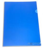 Папка-уголок синяя, непрозрачная, глянцевая, 180мкм (БЮРОКРАТ)
