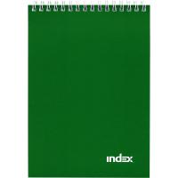 Блокнот ф.А-5, 60 л., OFFICE CLASSIC, клетка, на гребне, зеленый, ламинированная обложка (INDEX)