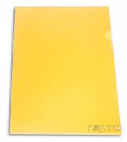 Папка-уголок желтая, непрозрачная, глянцевая, 180мкм (БЮРОКРАТ)