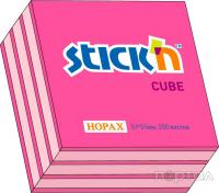 Блок с липким слоем 51*51 мм, 2 цвета малиновый,розовый, неон+пастель 250 л. (HOPAX)