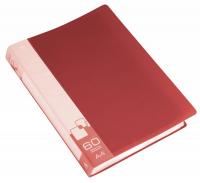 Папка с 60 файлами, толщина пластика 0,70 мм., цвет красный (БЮРОКРАТ)