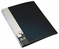 Папка на 4 кольца , формат А-4 , карман, корешок 4.0 см ., цвет черный, пластик 0,7мм. (БЮРОКРАТ)