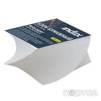 Блок бумажный белый, спираль, 8*8*4см, офсет 80г/м (INDEX)