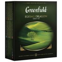 Чай зеленый "Flying Dragon", 100 пакетов, в конвертах по 2 г. (GREENFIELD)