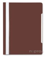 Папка-скоросшиватель, коричневая, прозрачный лист, ф. А4, (БЮРОКРАТ)