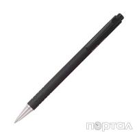 Ручка шариковая PLASTICTIP,черный корпус,метал.,наконечник, синяя  (PILOT)