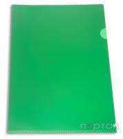 Папка-уголок зеленая, непрозрачная, глянцевая, 180мкм (БЮРОКРАТ)