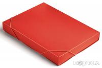 Папка на резинках формат А-4 ,  40 мм корешок , пластик 0,7 мм , цвет красный (БЮРОКРАТ)