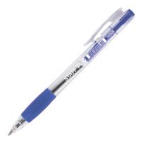 Ручка шариковая автоматическая, 0.7мм, прозрачный, рез.манжета, синие чернила (STAFF)