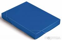 Папка на резинках формат А-4 ,  40 мм корешок , пластик 0,7 мм , цвет синий (БЮРОКРАТ)