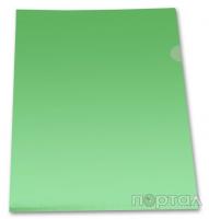 Папка-уголок зеленая, прозрачная , 180мкм (БЮРОКРАТ)