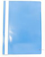 Папка-скоросшиватель, голубая, прозрачный лист,ф. А4 (БЮРОКРАТ)