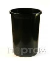 Корзина д/бумаг,цельнолитая, черная,12 литров (Uniplast)