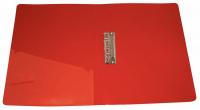 Папка с прижимным механизмом и карманом ,цвет красный, 0,7 мм (БЮРОКРАТ)