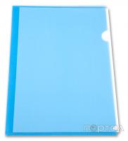 Папка-уголок синяя, прозрачная, 120мкм (БЮРОКРАТ)