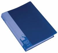Папка с 60 файлами, толщина пластика 0,70 мм., цвет синий (БЮРОКРАТ)