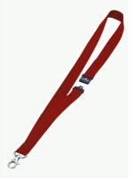 Шнур текстильный с боковым замочком и карабином, длина 44см,ширина 20мм , цвет красный (DURABLE)