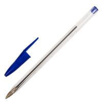 Ручка шариковая, прозрачный корпус, 0,5 мм, синяя (STAFF)