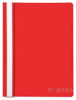 Папка-скоросшиватель, красная,прозрачный лист, ф. А4 (БЮРОКРАТ)