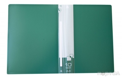 Папка с 10 файлами, толщина пластика 0,6 мм., цвет ассорти (БЮРОКРАТ)