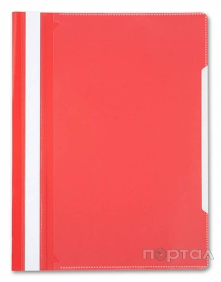 Папка-скоросшиватель, красная, с прозрачным карманом на лицевой стороне,ф. А4, (БЮРОКРАТ)
