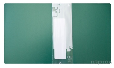 Папка с 80 файлами, толщина пластика 0,8 мм., цвет зеленый (БЮРОКРАТ)