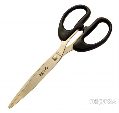 Ножницы цельнометаллические с пластиковыми вставками на ручках , 19.8 см. (KW-TRIO)
