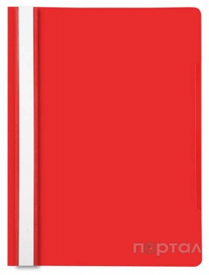 Папка-скоросшиватель, красная,прозрачный лист, ф. А4 (БЮРОКРАТ)