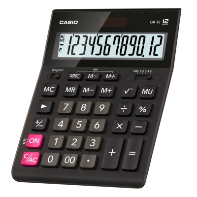 Калькулятор настольный, 12 знаков, 209х155 мм, черный (CASIO)