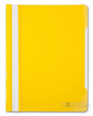 Папка-скоросшиватель, желтая, прозрачный лист,ф. А4 (БЮРОКРАТ)